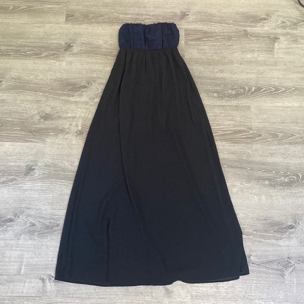 Black Strapless Maxi Dress